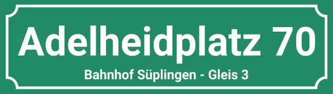 Strassen - Hausnummern Adelheidplatz Bild