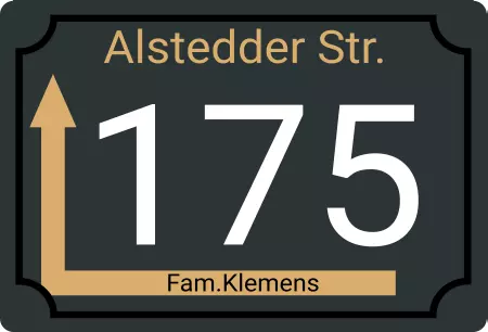 Strassen - Hausnummern Alstedder Str. Links rum Bild