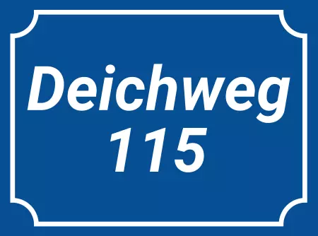 Strassen - Hausnummern Deichweg 115 Bild