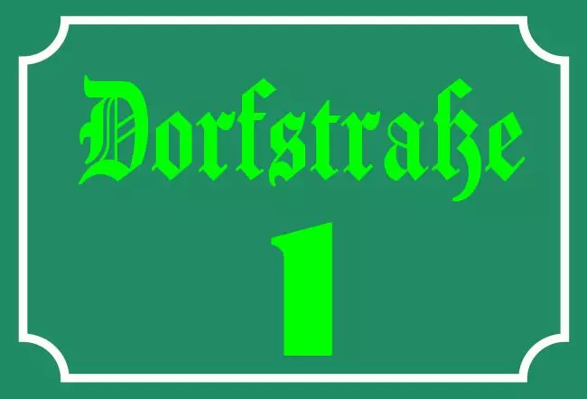Strassen - Hausnummern Dorfstraße 1 Bild