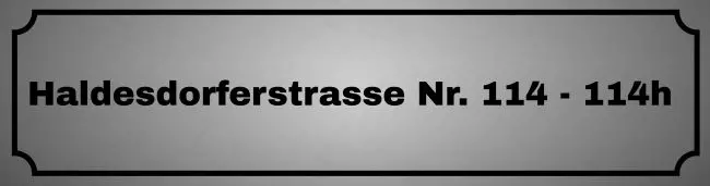 Strassen - Hausnummern Haldesdorferstrasse Bild