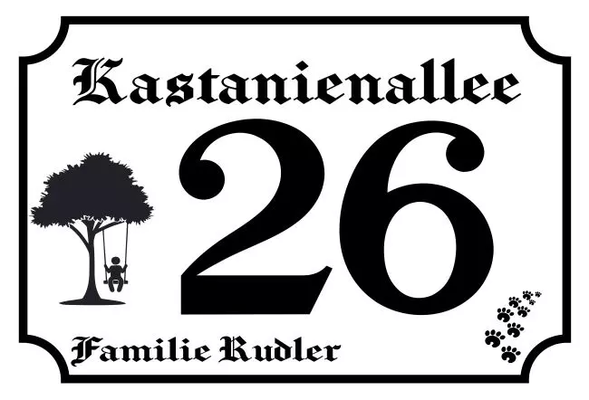 Strassen - Hausnummern Kastanienallee Bild