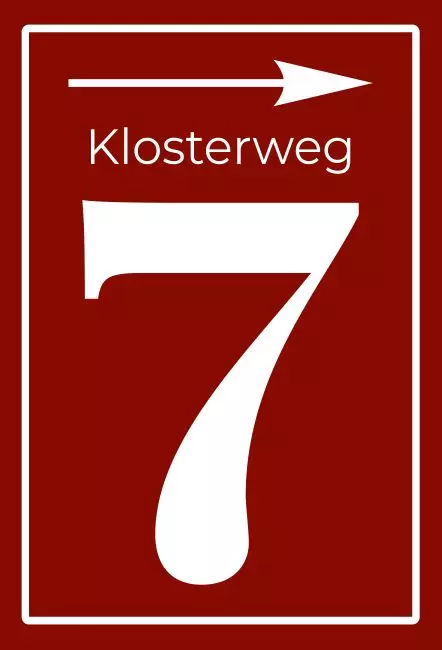 Strassen - Hausnummern Klosterweg 7 Bild