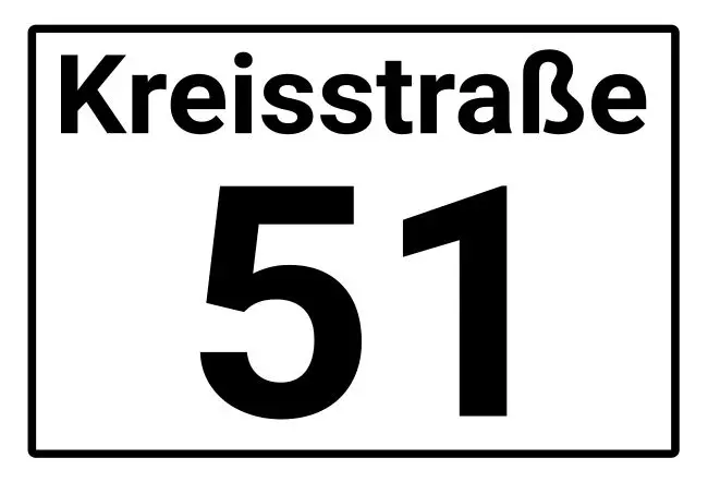 Strassen - Hausnummern Kreisstraße Bild