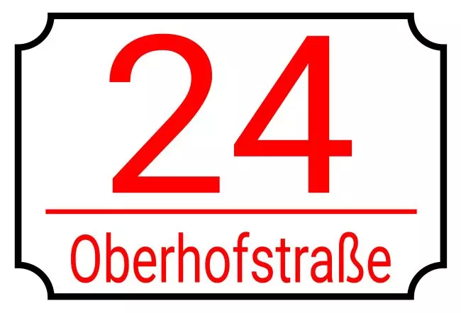 Strassen - Hausnummern Oberhofstraße Bild