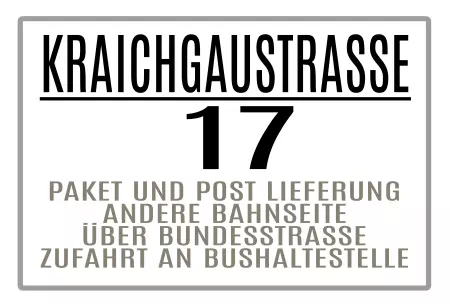 Strassen - Hausnummern Paket und Post Lieferung Bild