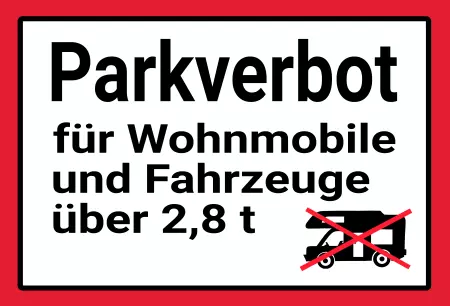Strassen - Hausnummern Parkverbot für Wohnmobile Bild