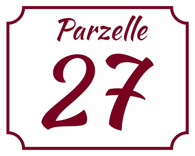 Strassen - Hausnummern Parzelle 27 Bild