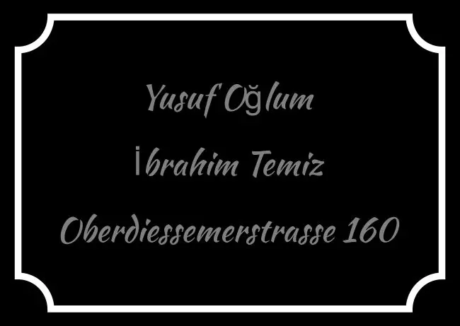 Strassen - Hausnummern Yusuf Bild